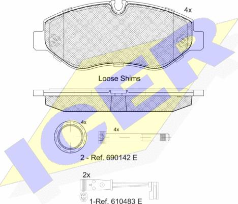 Icer 141786-203 - Bremžu uzliku kompl., Disku bremzes autospares.lv