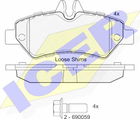 Icer 141787-204 - Bremžu uzliku kompl., Disku bremzes www.autospares.lv