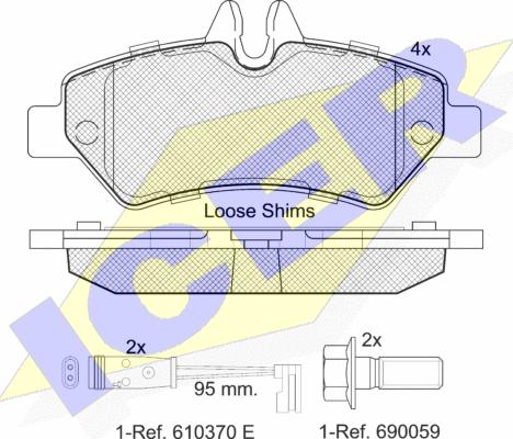 Icer 141787 - Bremžu uzliku kompl., Disku bremzes www.autospares.lv