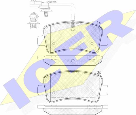 Icer 142001 - Bremžu uzliku kompl., Disku bremzes autospares.lv