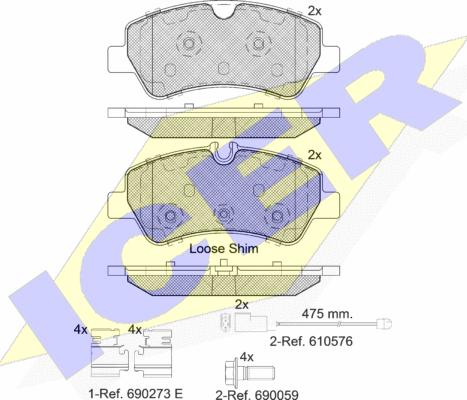 Icer 142116-203 - Bremžu uzliku kompl., Disku bremzes autospares.lv