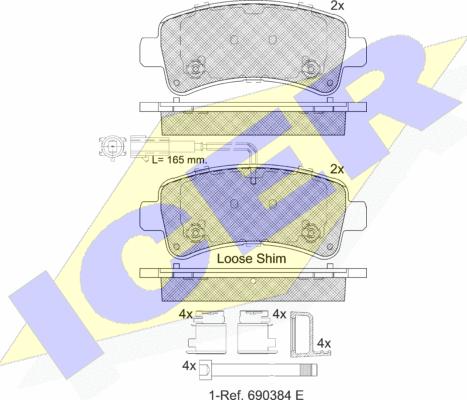 Icer 142240 - Bremžu uzliku kompl., Disku bremzes www.autospares.lv