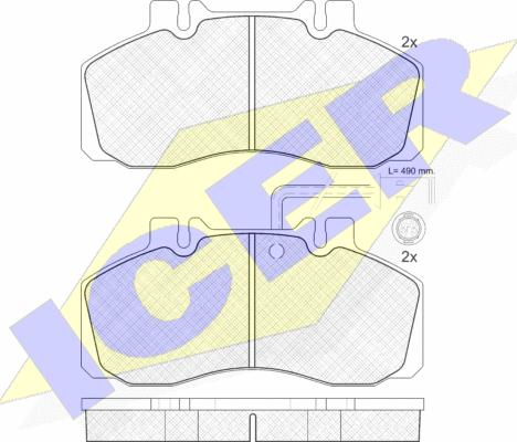 Icer 150903 - Bremžu uzliku kompl., Disku bremzes autospares.lv