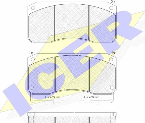 Icer 150782 - Bremžu uzliku kompl., Disku bremzes www.autospares.lv