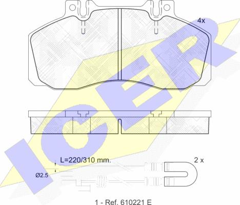 Icer 150722 - Bremžu uzliku kompl., Disku bremzes www.autospares.lv