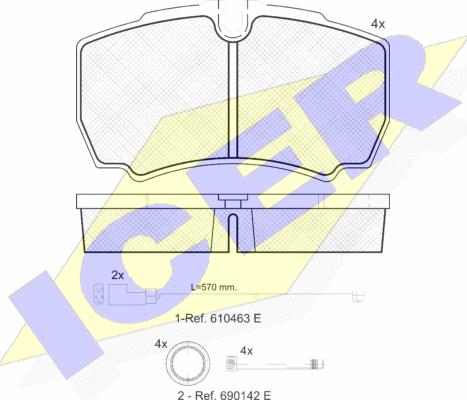 Icer 151640-229 - Bremžu uzliku kompl., Disku bremzes www.autospares.lv