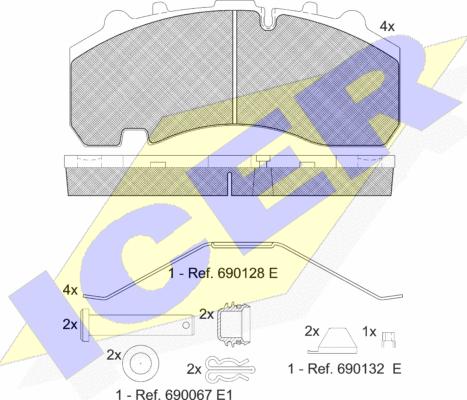 Icer 151630-066 - Bremžu uzliku kompl., Disku bremzes www.autospares.lv