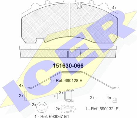 Icer 151630 - Bremžu uzliku kompl., Disku bremzes www.autospares.lv