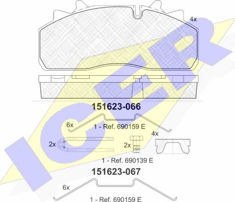 Icer 151623 - Bremžu uzliku kompl., Disku bremzes www.autospares.lv