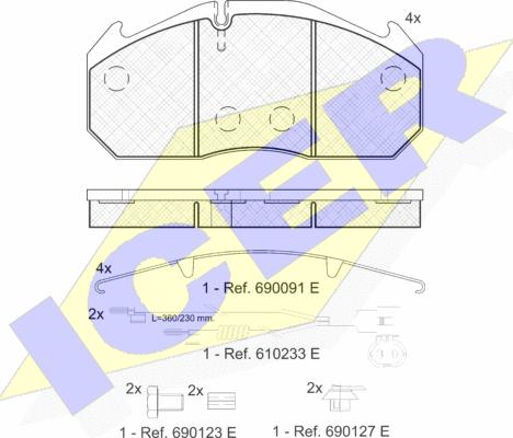 Icer 151040-114 - Bremžu uzliku kompl., Disku bremzes www.autospares.lv