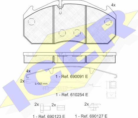 Icer 151040-115 - Bremžu uzliku kompl., Disku bremzes www.autospares.lv