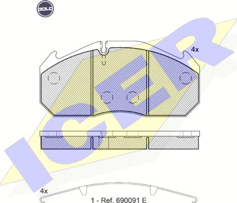 Icer 151040 G - Тормозные колодки, дисковые, комплект www.autospares.lv