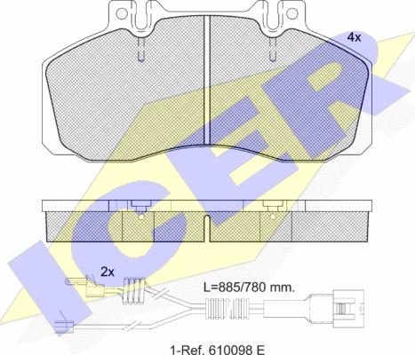 Icer 151080-114 - Bremžu uzliku kompl., Disku bremzes autospares.lv