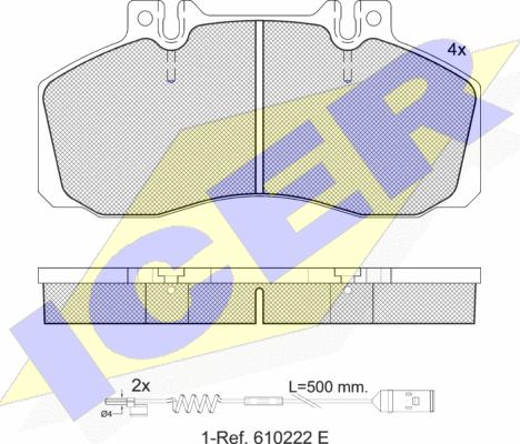 Icer 151080-110 - Bremžu uzliku kompl., Disku bremzes autospares.lv