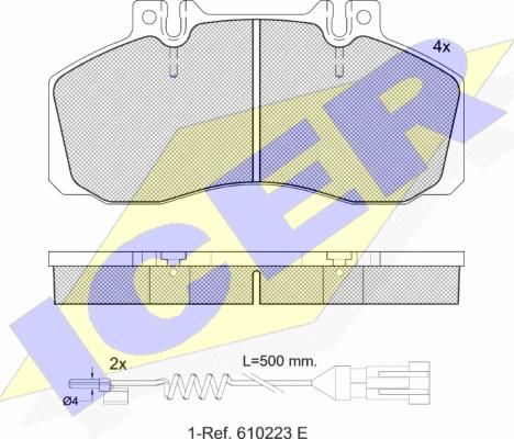 Icer 151080-111 - Bremžu uzliku kompl., Disku bremzes autospares.lv