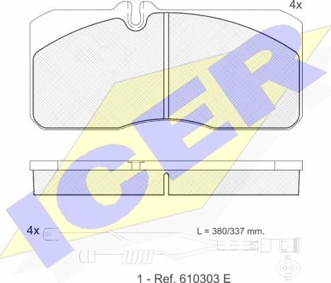 Icer 151088-120 - Bremžu uzliku kompl., Disku bremzes www.autospares.lv