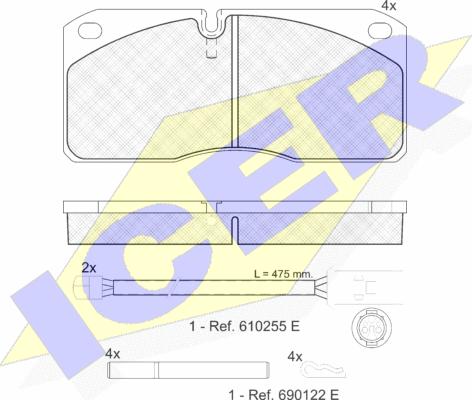 Icer 151078-116 - Bremžu uzliku kompl., Disku bremzes www.autospares.lv