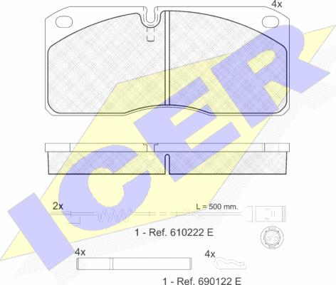 Icer 151078-110 - Bremžu uzliku kompl., Disku bremzes www.autospares.lv