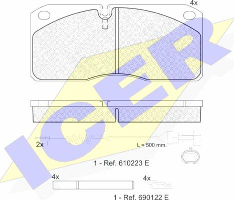 Icer 151078-111 - Bremžu uzliku kompl., Disku bremzes autospares.lv