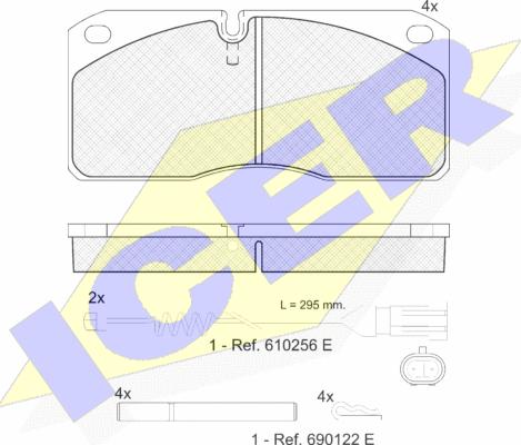 Icer 151078-117 - Bremžu uzliku kompl., Disku bremzes www.autospares.lv