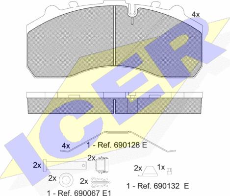 Icer 151194-066 - Bremžu uzliku kompl., Disku bremzes www.autospares.lv