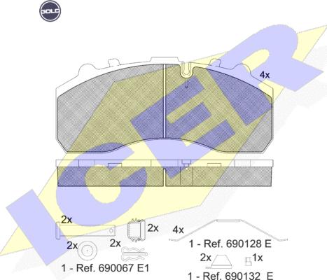 Icer 151194 G - Bremžu uzliku kompl., Disku bremzes www.autospares.lv