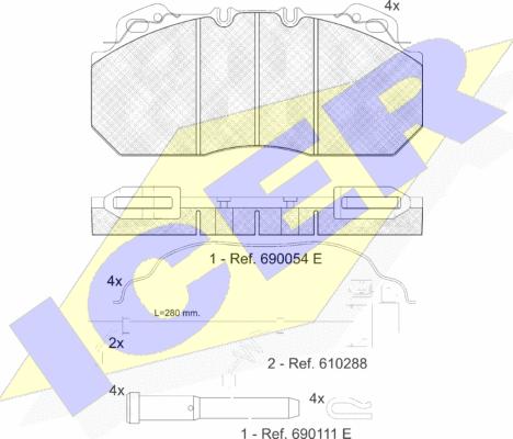 Icer 151163-119 - Bremžu uzliku kompl., Disku bremzes www.autospares.lv