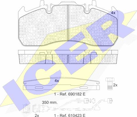 Icer 151841-122 - Bremžu uzliku kompl., Disku bremzes www.autospares.lv