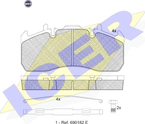 Icer 151841 G - Bremžu uzliku kompl., Disku bremzes www.autospares.lv