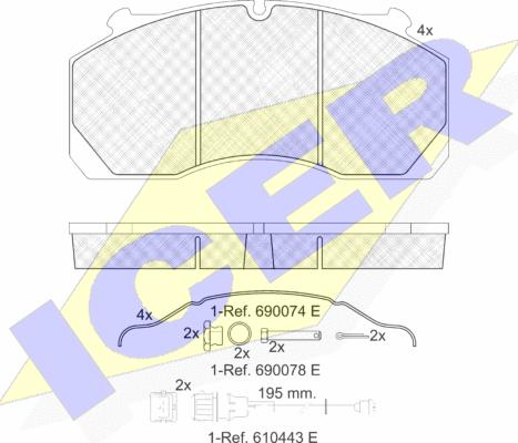 Icer 151858-228 - Bremžu uzliku kompl., Disku bremzes www.autospares.lv