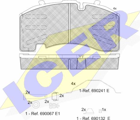 Icer 151830-066 - Bremžu uzliku kompl., Disku bremzes www.autospares.lv