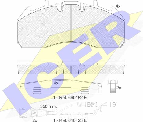 Icer 151831-122 - Bremžu uzliku kompl., Disku bremzes www.autospares.lv