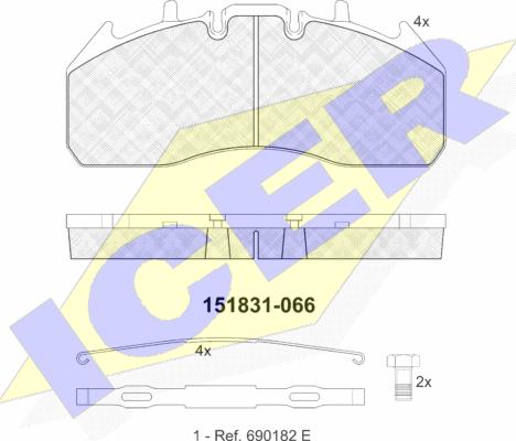 Icer 151831 - Bremžu uzliku kompl., Disku bremzes www.autospares.lv