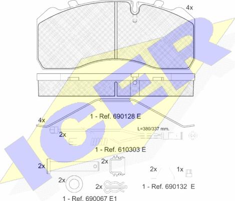 Icer 151254-120 - Bremžu uzliku kompl., Disku bremzes www.autospares.lv