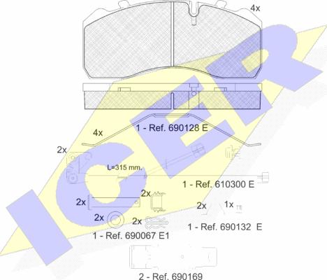 Icer 151254-217 - Brake Pad Set, disc brake www.autospares.lv