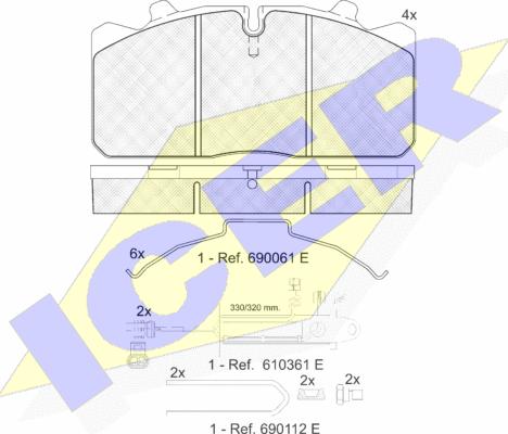 Icer 151253-124 - Brake Pad Set, disc brake www.autospares.lv