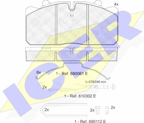 Icer 151253-120 - Bremžu uzliku kompl., Disku bremzes www.autospares.lv