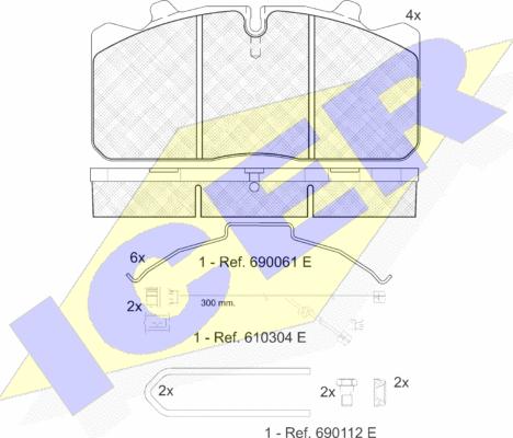 Icer 151253-122 - Bremžu uzliku kompl., Disku bremzes www.autospares.lv