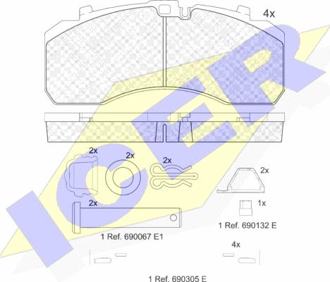 Icer 152091-066 - Bremžu uzliku kompl., Disku bremzes www.autospares.lv