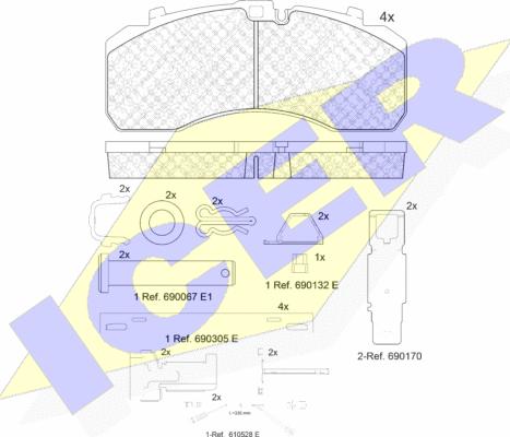 Icer 152091-113 - Brake Pad Set, disc brake www.autospares.lv