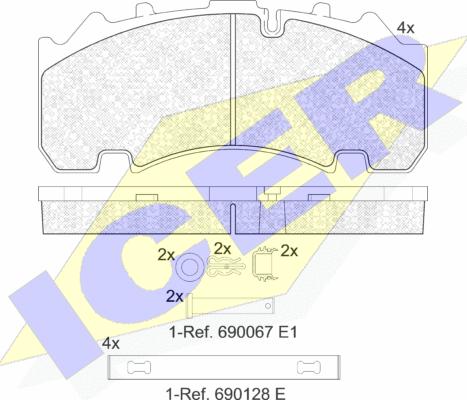 Icer 152155-066 - Bremžu uzliku kompl., Disku bremzes www.autospares.lv