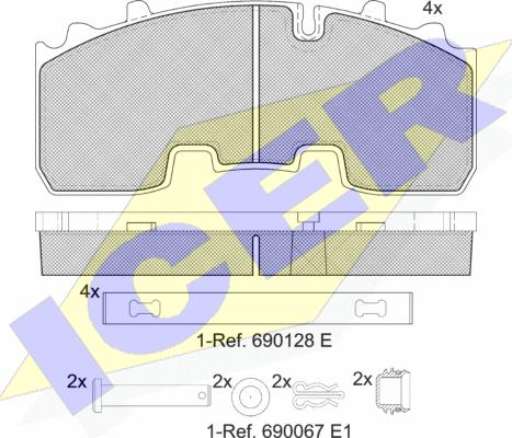 Icer 152156-066 - Bremžu uzliku kompl., Disku bremzes www.autospares.lv