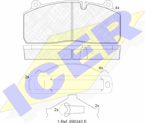 Icer 152150-066 - Bremžu uzliku kompl., Disku bremzes www.autospares.lv