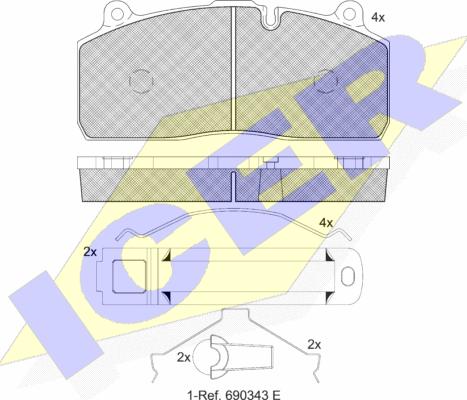 Icer 152150-208 - Brake Pad Set, disc brake www.autospares.lv