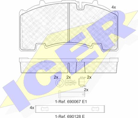 Icer 152135-066 - Bremžu uzliku kompl., Disku bremzes www.autospares.lv