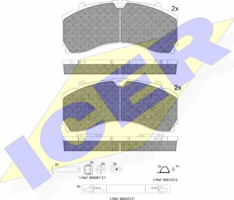 Icer 152124-066 - Тормозные колодки, дисковые, комплект www.autospares.lv