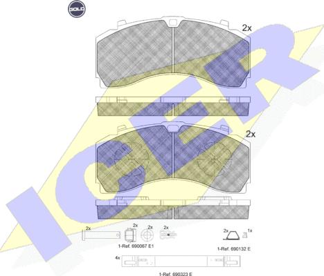 Icer 152124 G - Brake Pad Set, disc brake www.autospares.lv