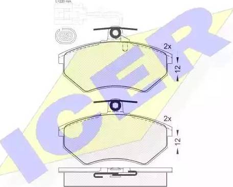 Icer 180996 - Тормозные колодки, дисковые, комплект www.autospares.lv