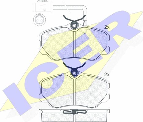 Icer 180949 - Brake Pad Set, disc brake www.autospares.lv