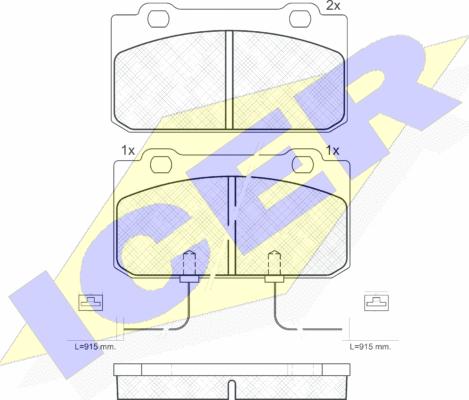 Icer 180943 - Bremžu uzliku kompl., Disku bremzes www.autospares.lv